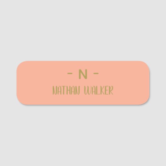 Elegant Goud & Grijs Monogram I Minimalistisch Ele Naamplaatje (Voorkant)