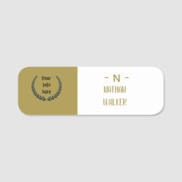 Elegant Goud & Grijs Monogram I Minimalistisch Ele Naamplaatje