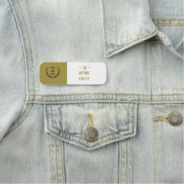 Elegant Goud & Grijs Monogram I Minimalistisch Ele Naamplaatje