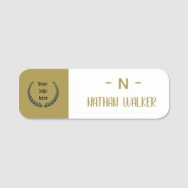 Elegant Goud & Grijs Monogram I Minimalistisch Ele Naamplaatje