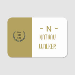 Elegant Goud & Grijs Monogram I Minimalistisch Ele Naamplaatje