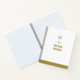 Elegant Goud & Grijs Monogram I Minimalistisch Ele Notitieboek