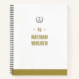 Elegant Goud & Grijs Monogram I Minimalistisch Ele Notitieboek