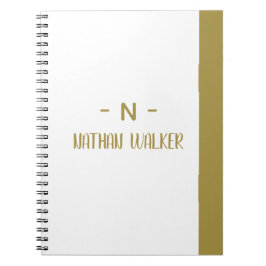 Elegant Goud & Grijs Monogram I Minimalistisch Ele Notitieboek