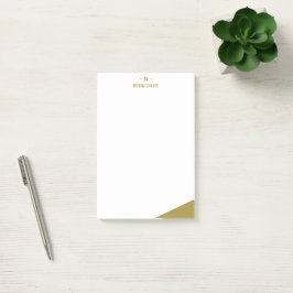 Elegant Goud & Grijs Monogram I Minimalistisch Ele Post-it® Notes