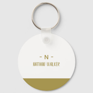 Elegant Goud & Grijs Monogram I Minimalistisch Ele Sleutelhanger