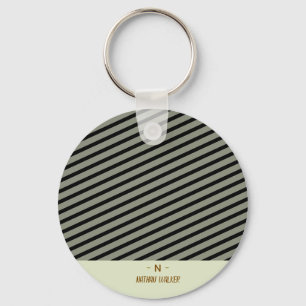 Elegant Goud & Grijs Monogram I Minimalistisch Ele Sleutelhanger
