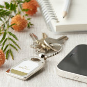 Elegant Goud & Grijs Monogram I Minimalistisch Ele Sleutelhanger (Zijkant)
