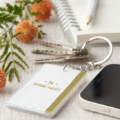 Elegant Goud & Grijs Monogram I Minimalistisch Ele Sleutelhanger (Voorkant Rechts)