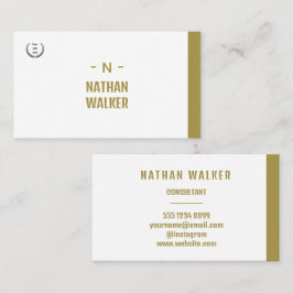 Elegant Goud & Grijs Monogram I Minimalistisch Ele Visitekaartje