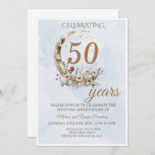 Elegant Goud Groen 50ste Bruiloft Jubileum Kaart (Voorkant / Achterkant)