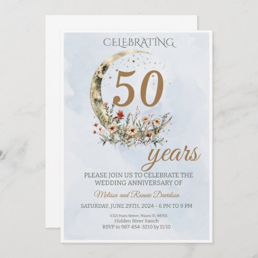 Elegant Goud Groen 50ste Bruiloft Jubileum Kaart (Voorkant / Achterkant)