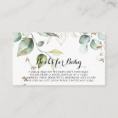 Elegant Goud Groen Baby shower Boekaanvraag Informatiekaartje (Voorkant)