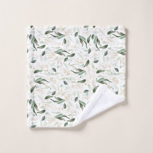 Elegant Goud Groen Bladgroen Wit Washandje