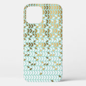 Elegant Goud Groen Bladpatroon Case-Mate iPhone Case (Achterkant)