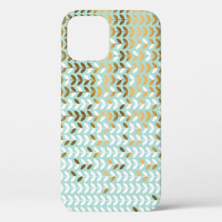 Elegant Goud Groen Bladpatroon Case-Mate iPhone Case