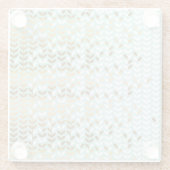 Elegant Goud Groen Bladpatroon Glazen Onderzetter (Achterkant)