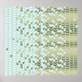 Elegant Goud Groen Bladpatroon Poster (Voorkant)