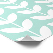 Elegant Goud Groen Bladpatroon Poster (Hoek)