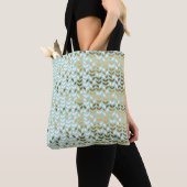 Elegant Goud Groen Bladpatroon Tote Bag (Dichtbij)