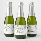 Elegant goud groen bruidsmeisje voorstel sparkling wijnetiket (Flessen)