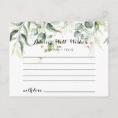 Elegant Goud Groen Bruiloft Advies Kaart (Voorkant)