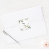 Elegant Goud Groen Bruiloft Envelop Afdichtingen Vierkante Sticker (Envelop)