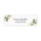 Elegant Goud Groen Bruiloft Etiket (Voorkant)
