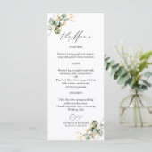 Elegant Goud Groen Bruiloft Menu Kaarten (Staand voorkant)
