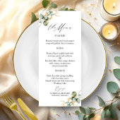 Elegant Goud Groen Bruiloft Menu Kaarten