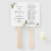 Elegant goud groen bruiloft programma handwaaier (Voorkant en achterkant)