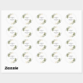 Elegant Goud Groen Bruiloft Ronde Sticker (Vel)