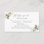 Elegant Goud Groen Bruiloft RSVP Kaart (Voorkant)