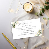 Elegant Goud Groen Bruiloft RSVP Kaart