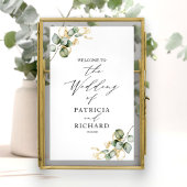 Elegant Goud Groen Bruiloft Welkom Poster