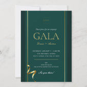 Elegant Goud Groen Gala Fondsenwervingsevenement Kaart (Voorkant)