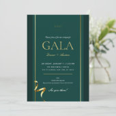 Elegant Goud Groen Gala Fondsenwervingsevenement Kaart (Staand voorkant)