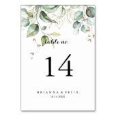 Elegant Goud Groen Kalligrafie Bruiloft Kaart (Achterkant)