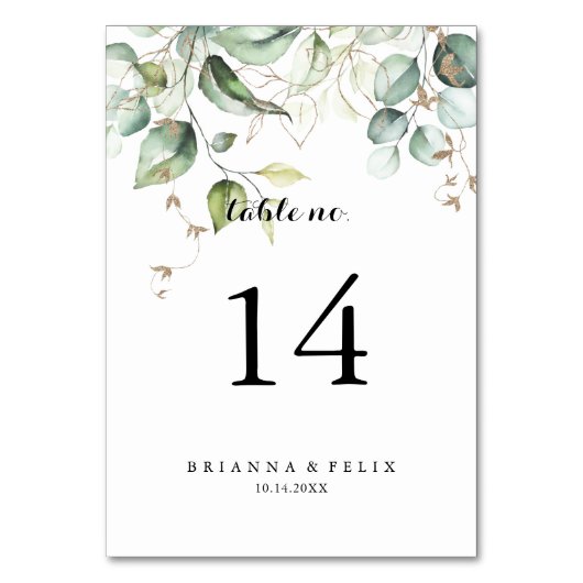 Elegant Goud Groen Kalligrafie Bruiloft Kaart (Voorkant)