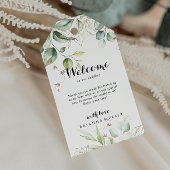 Elegant Goud Groen Kalligrafie Bruiloft Welkom Cadeaulabel