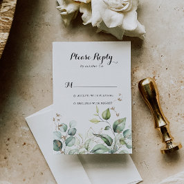 Elegant Goud Groen Kalligrafie RSVP Kaartje