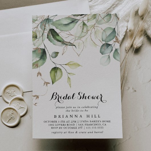 Elegant Goud Groen Kalligrafie Vrijgezellenfeest Kaart