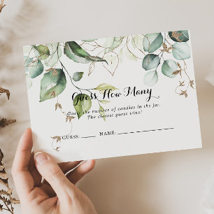 Elegant goud groen raden hoeveel spel Kaart Visitekaartje