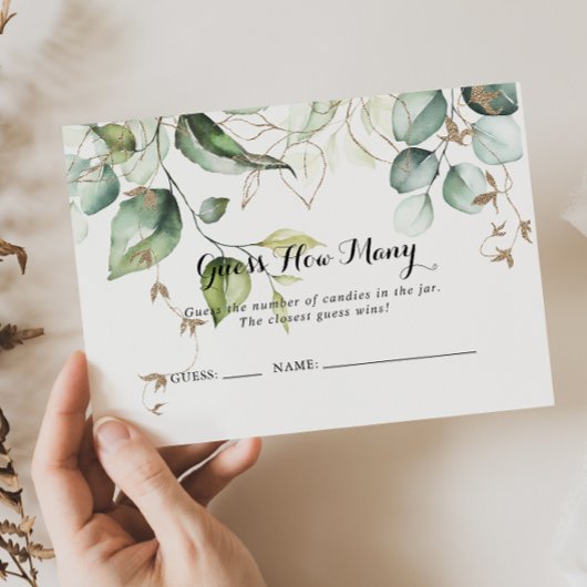 Elegant goud groen raden hoeveel spel Kaart Visitekaartje