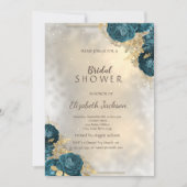 Elegant Goud Groen Rozen Bruidsdouche Uitnodiging (Voorkant)