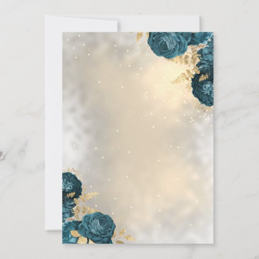 Elegant Goud Groen Rozen Bruidsdouche Uitnodiging (Achterkant)