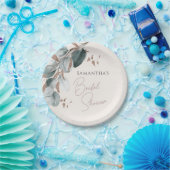 Elegant Goud Groen Sparkling Leaves Vrijgezellenfe Papieren Bordje (Feest)