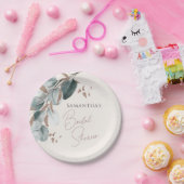 Elegant Goud Groen Sparkling Leaves Vrijgezellenfe Papieren Bordje (Feest)