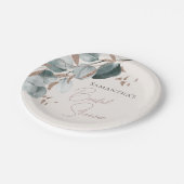 Elegant Goud Groen Sparkling Leaves Vrijgezellenfe Papieren Bordje (Gekanteld)