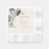 Elegant Goud Groen Sparkling Leaves Vrijgezellenfe Servet (Voorkant)